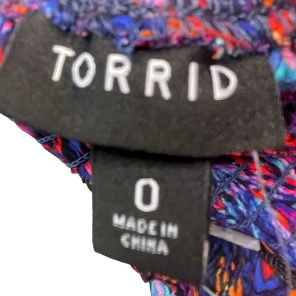 Torrid Challis Strapless Chevron Print Ruffle Maxi Dress Boho Women’s Size 0 New - Picture 4 of 8